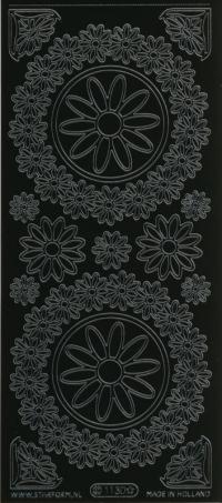 Billede: blomsterkrans sort, stickers