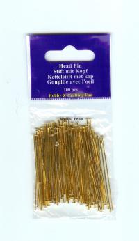 Billede: perlestilk forgyldt 45 mm, ca. 100 stk
