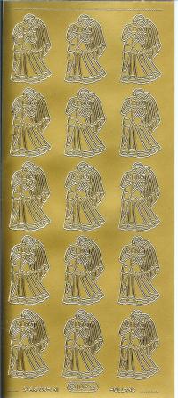 Billede: 15 små brudepar, guld stickers