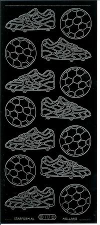 Billede: fodbold og støvle sort, stickers