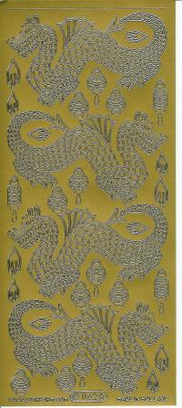 Billede: orientalske drager, guld stickers