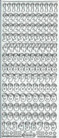 Billede: sølvglimmer tal stickers