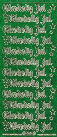 Billede: glædelig jul grønglimmer stickers