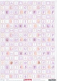 Billede: alfabet og tal lilla, scrapbooking
