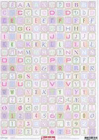 Billede: alfabet og tal multifarvede, scrapbook