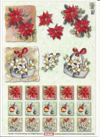 Billede: 2 små julebilleder og små firkanter med julemotiver, stenboden, førpris kr. 6,-, nupris