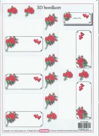 Billede: 5 bordkort med roser, stenboden
