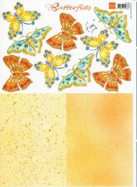 Billede: orange/gule sommerfugle, marianne design