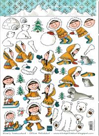 Billede: eskimo og dyr, marianne design