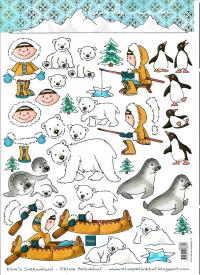 Billede: eskimo og dyr, marianne design