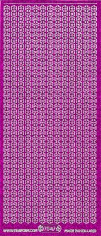 Billede: blomsterkant violet/sølv glimmer stickers