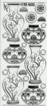 Billede: kinesiske vaser, sølv, systickers, tilbud førpris kr. 7,- nupris
