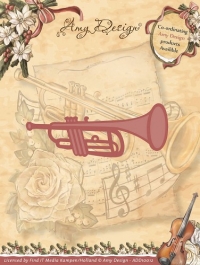 Billede: skære/prægeskabelon trompet, amy design, førpris kr. 46,- nupris