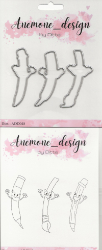 Billede: skæreskabelon og stempel tusch, pensel og blyant, Anemone_design Dies og Clearstamp