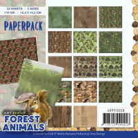 Billede: AMY DESIGN PAPIRBLOK ADPP10038, 15x15cm, FOREST ANIMALS, Lavet som en folder 