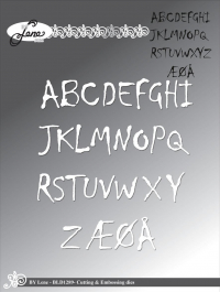 Billede: skæreskabelon store bogstaver, BY LENE DIES, Alfabet - Upper, BLD1289, A: 1,3x2cm, førpris kr. 108,- nupris