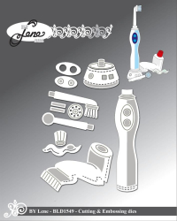 Billede: skære/prægeskabelon tandbørste og tandpaste, BY Lene Dies, 