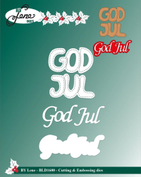 Billede: skære/prægeskabelon GOD JUL med dots kanten rundt og God Jul med skygge, BY Lene Dies 