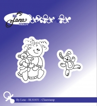 Billede: BY LENE STEMPEL “Girl with teddybear” BLS1031, Girl: 3,6x4,8cm, førpris kr. 40,00, nupris