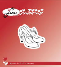 Billede: LENE STEMPEL Brudens sko, Wedding Shoes,  BLS1117, 4,5x4cm, førpris kr. 20,- nupris