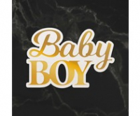 Billede: Couture Creations Baby Boy Sentiment Mini Cut, Foil and Emboss Dies (CO726714), BabyBOY ca. 5,1x3,5cm