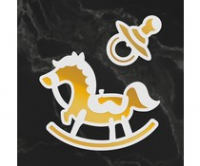 Billede: Couture Creations Horse & Pacifier Silhouette Mini Cut, Foil and Emboss Dies (CO726748) 50X50MM