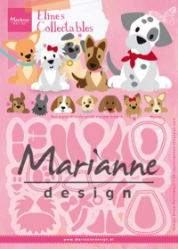 Billede: skæreskabelon forskellige hunde, MARIANNE DESIGN COL1464 Eline’s Puppies