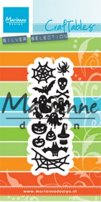 Billede: skære/prægeskabelon små halloweenfigurer, MARIANNE DESIGN CR1450 Punch Die: Halloween, 30x87mm
