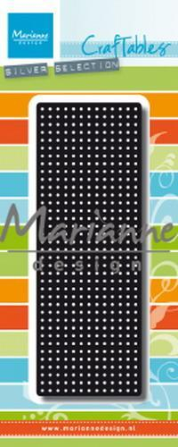 Billede: skæreskabelon rektangel med huller, MARIANNE DESIGN CR1473 Cross Stitch Border, 131,5x47,5mm, førpris kr. 44,- nupris 