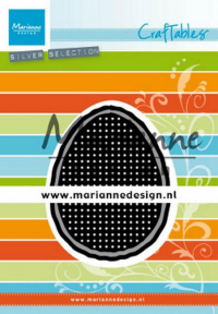 Billede: skæreskabelon påskeæg med huller til syning og med skygge, MARIANNE DESIGN CR1497 Cross Stitch - Easter Egg, 69,5x89mm