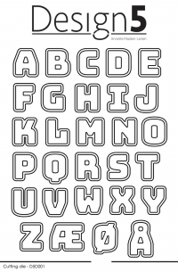 Billede: skæreskabelon alfabet med skygge, Design5 dies 
