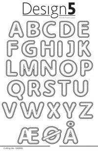 Billede: skæreskabelon alfabet store bogstaver med dots, Design5 dies 