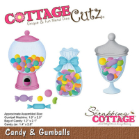 Billede: skæreskabelon slikglas og tyggegummiautomat, Dies CottageCutz CC-1011, Candy & Gumballs