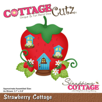 Billede: skæreskabelon jordbærhytte, Dies CottageCutz CC-1031, Strawberry Cottage