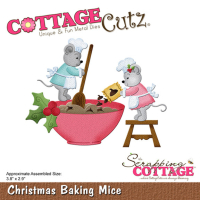 Billede: skæreskabelon julemus skal bage julekager, Christmas Baking Mice, cc-1074, CottageCutz