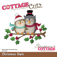 Billede: skæreskabelon uglepar på julegren, Christmas Owls, cc-1076, CottageCutz