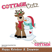 Billede: skæreskabelon snemand og rensdyr, Happy Reindeer & Snowman, cc-1080, CottageCutz