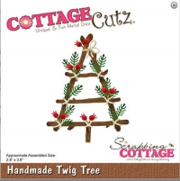 Billede: skæreskabelon juletræ af grene og kviste, Dies CottageCutz CC-521, Handmade Twig Tree, førpris kr. 138,00, nupris