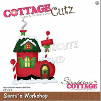Billede: skæreskabelon julemandens værksted, Dies CottageCutz CC-689, Santa's Workshop
