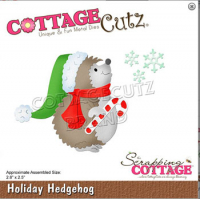 Billede: skæreskabelon julepindsvin, Dies CottageCutz CC-696, Holiday Hedgehog