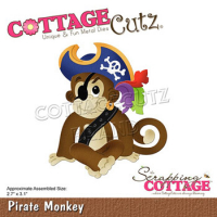 Billede: skæreskabelon sørøverabe, Dies CottageCutz CC-763, Pirate Monkey