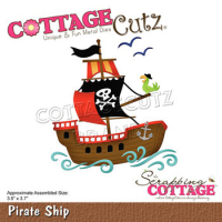 Billede: skæreskabelon sørøverskib, Dies CottageCutz CC-764, Pirate Ship