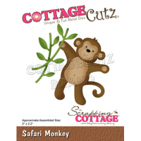 Billede: skæreskabelon svingende abekat, 
Dies CottageCutz CC-846, Safari Monkey