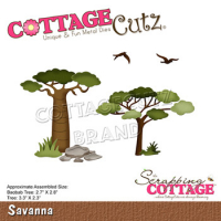 Billede: skæreskabelon træer fra savannen, Dies CottageCutz CC-852, Savanna