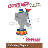 Billede: skæreskabelon elefant i balance, Dies CottageCutz CC-853, Balancing Elephant