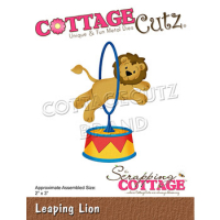 Billede: skæreskabelon optrædende løve, Dies CottageCutz CC-866, Leaping Lion
