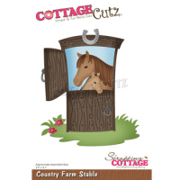 Billede: skæreskabelon hest med føl i stalddøren, Dies CottageCutz CC-891, Country Farm Stable