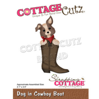 Billede: skæreskabelon hund i cowboystøvle, Dies CottageCutz CC-894, Dog in Cowboy Boot