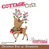Billede: skæreskabelon julepyntet rensdyr, Dies CottageCutz CC-913, Christmas Deer w/Ornaments