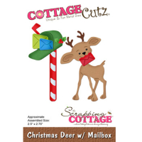 Billede: skæreskabelon rensdyr ved postkassen, Dies CottageCutz CC-943, Christmas Deer w/Mailbox
